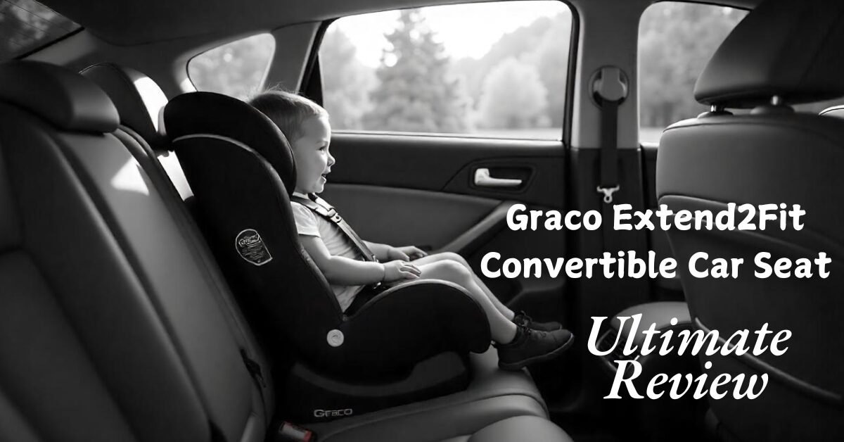 Graco Extend2Fit Convertible Car Seat with adjustable legroom panel, secure harness, and dual cup holders.