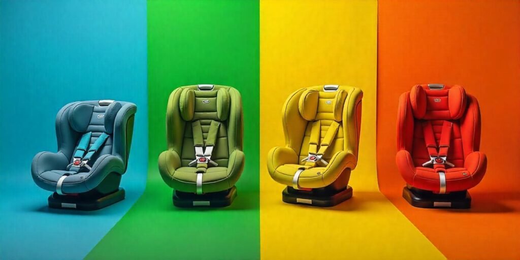 Illustration of infant and convertible car seats, highlighting their unique features and suitability for different stages.
