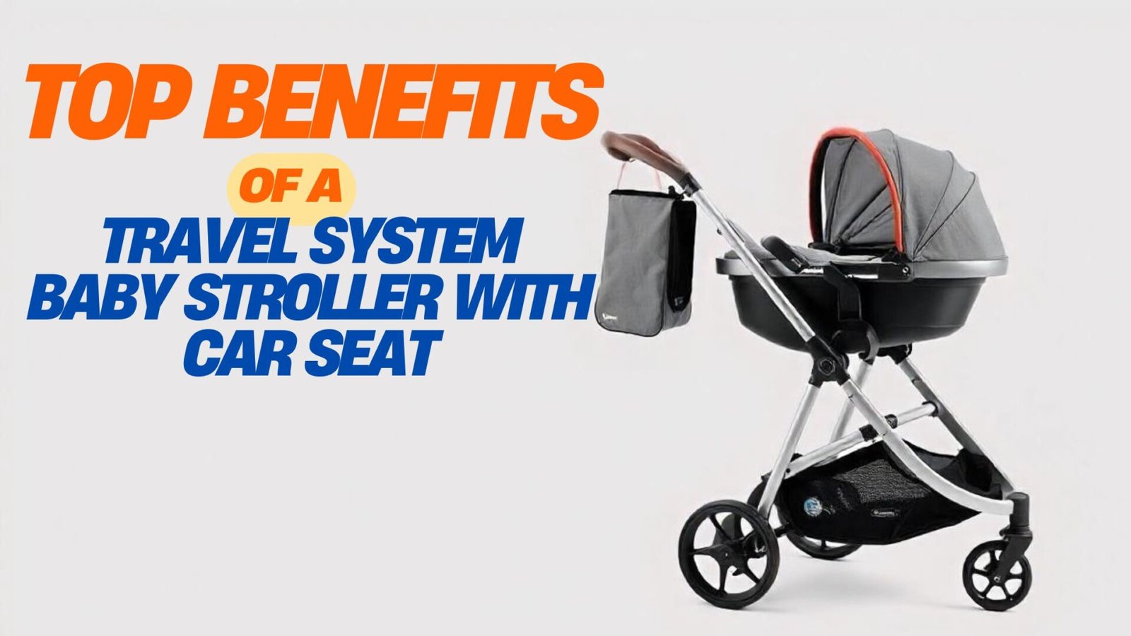 Image of a modern baby travel system featuring a sleek stroller with an integrated car seat, highlighting its convenience, safety, and versatility to make parenting easier