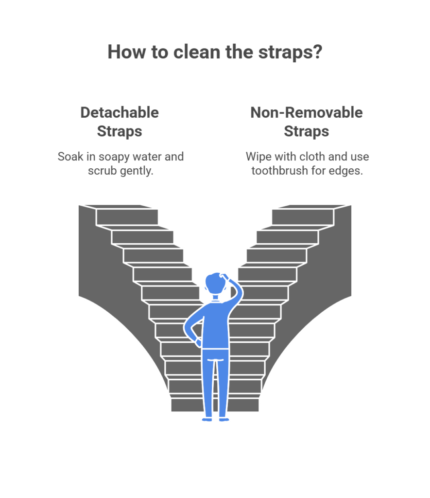 info graphics of How to maintain straps ans buckles