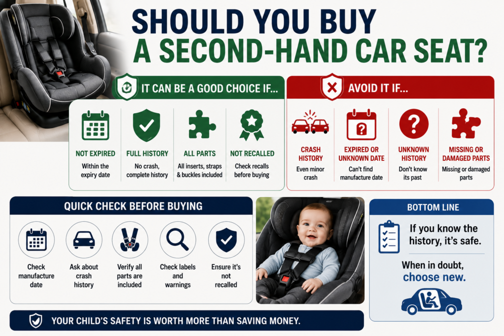 Car Seat Expiration Explained: How Long Do Car Seats Last and When Should You Replace Them? choosing second hand baby car seats safely
