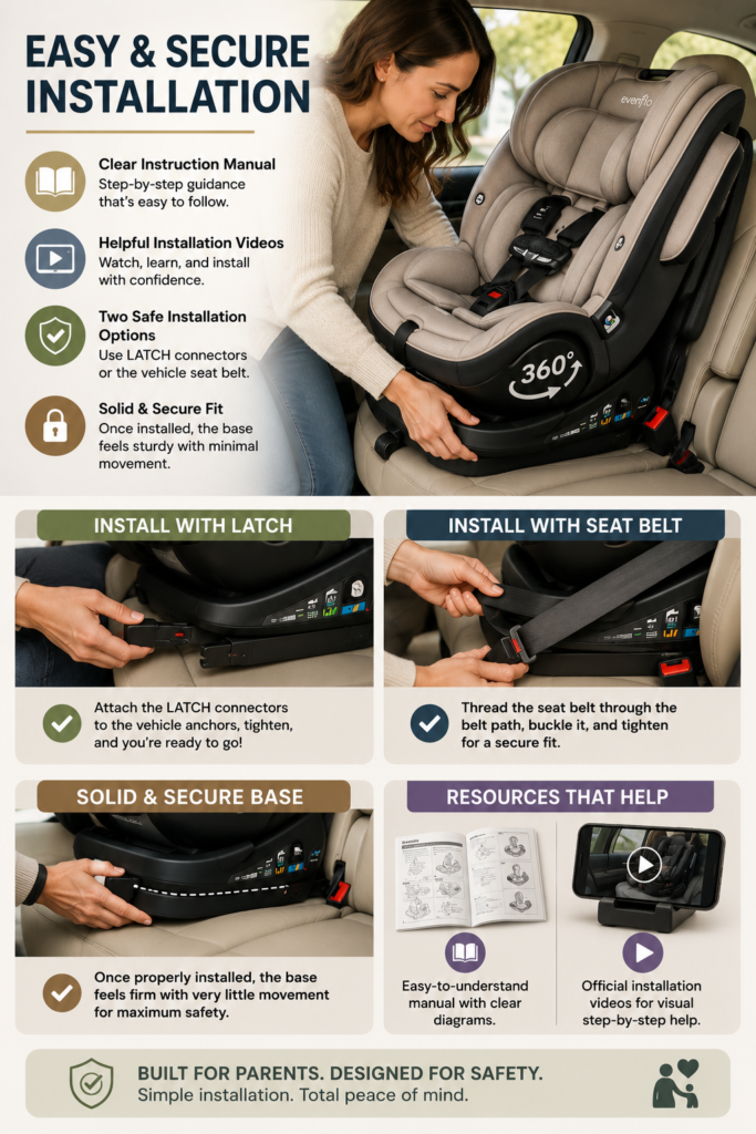 Evenflo Revolve360 Review (2026): Is This Rotating Car Seat Really Worth Buying? easy car seat installation guide
