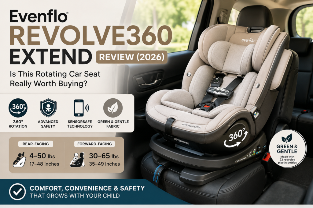 Evenflo Revolve360 Review (2026): Is This Rotating Car Seat Really Worth Buying? Evenflo Revolve360 Review (2026) Is This Rotating Car Seat Really Worth Buying