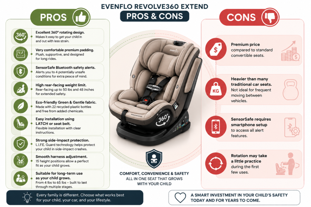 Evenflo Revolve360 Review (2026): Is This Rotating Car Seat Really Worth Buying? evenflo revolve360 pros and cons comparison