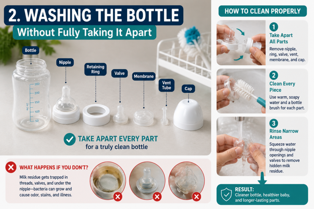 Baby Bottle Care Guide: 11 Everyday Mistakes That Shorten Bottle Life and How to Avoid Them washing bottle